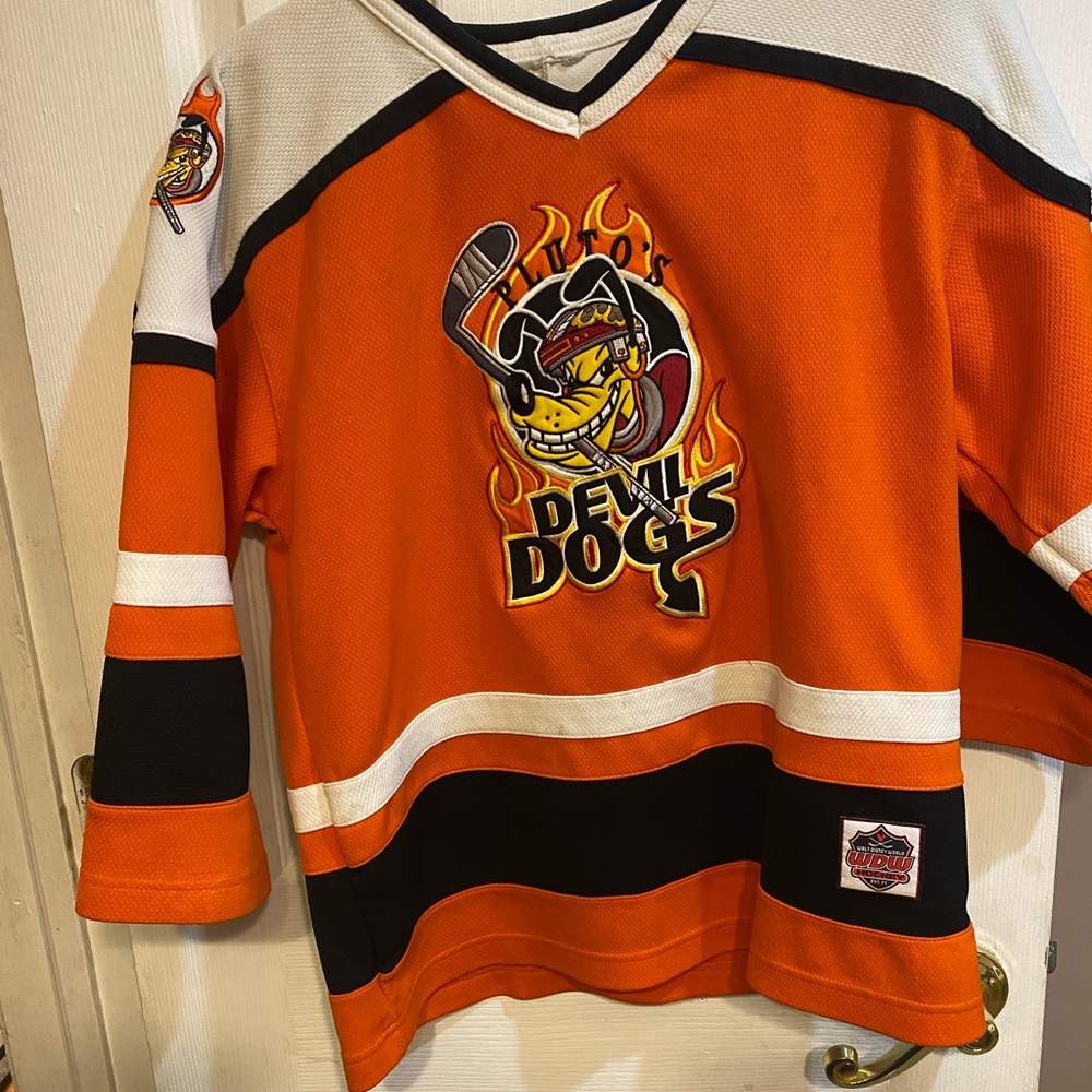 Vintage Disney Pluto Devil Dogs Hockey Jersey